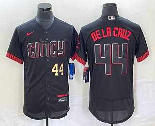 Men%27s Cincinnati Reds #44 Elly De La Cruz Number Black 2023 City Connect Flex Base Stitched Baseball Jersey2->cincinnati reds->MLB Jersey